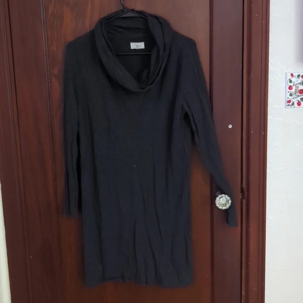 Lou & Grey Dark Gray Long Sleeve Cowl Neck Dress Size Medium